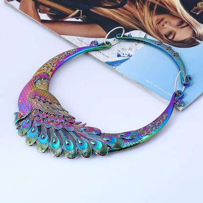 Bohemian Peacock Choker Necklace