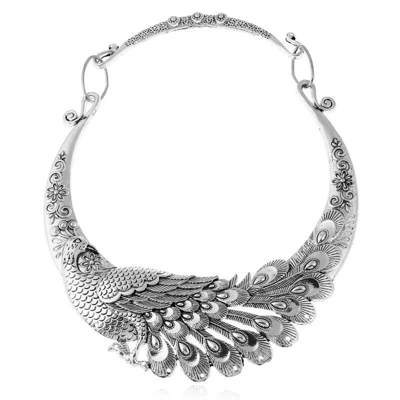 Bohemian Peacock Choker Necklace