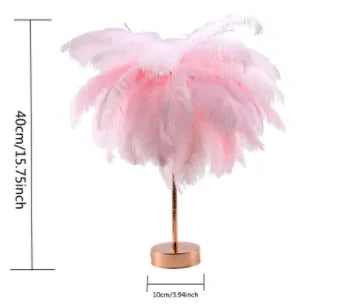 Remote Control Feather Table Lamp