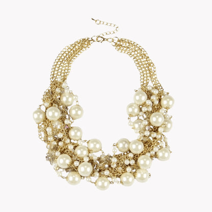 Gold Color Chain Imitation Pearls Necklace