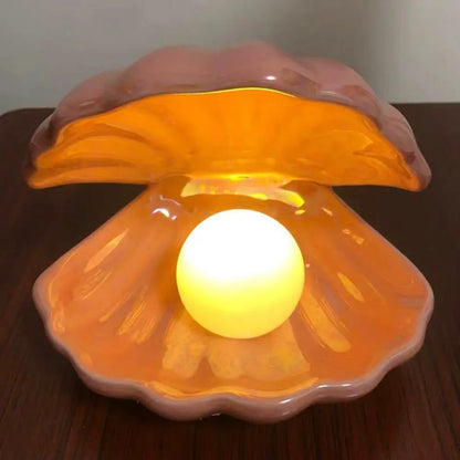 Ceramic Shell Pearl Night Lamp