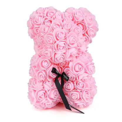 25cm Rose Teddy Bear From Flowers      Bear With Flowers  Red Rose Bear