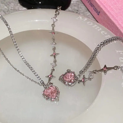 Sweet Pink Heart Necklace