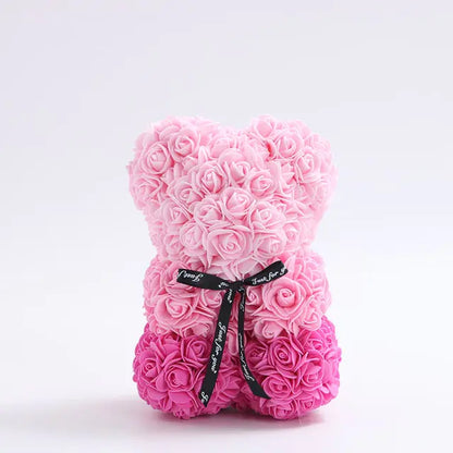 25cm Rose Teddy Bear From Flowers      Bear With Flowers  Red Rose Bear