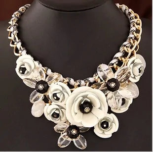 Color Flower Crystal Necklace