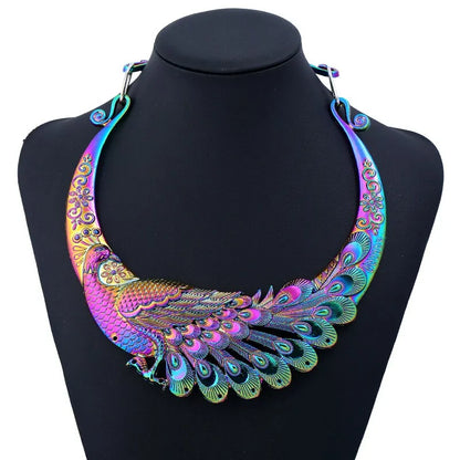 Bohemian Peacock Choker Necklace